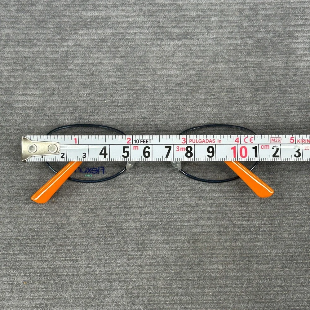 Flexon Kids Comet 424 Navy Blue Orange Y2k Eyeglass Frames 44-19-125 Oval Metal